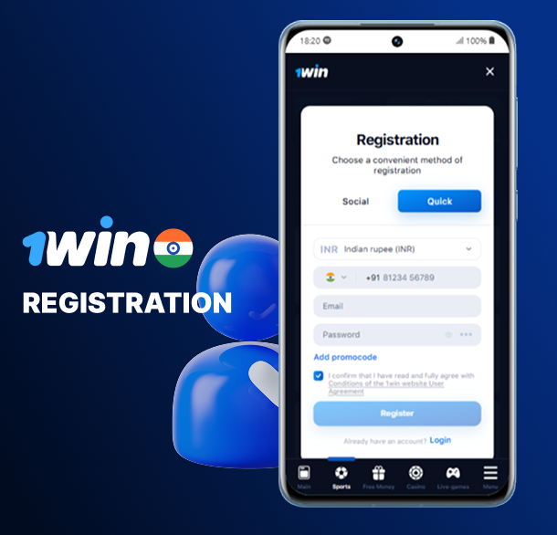 Quick and easy account creation through the 1win mobile application